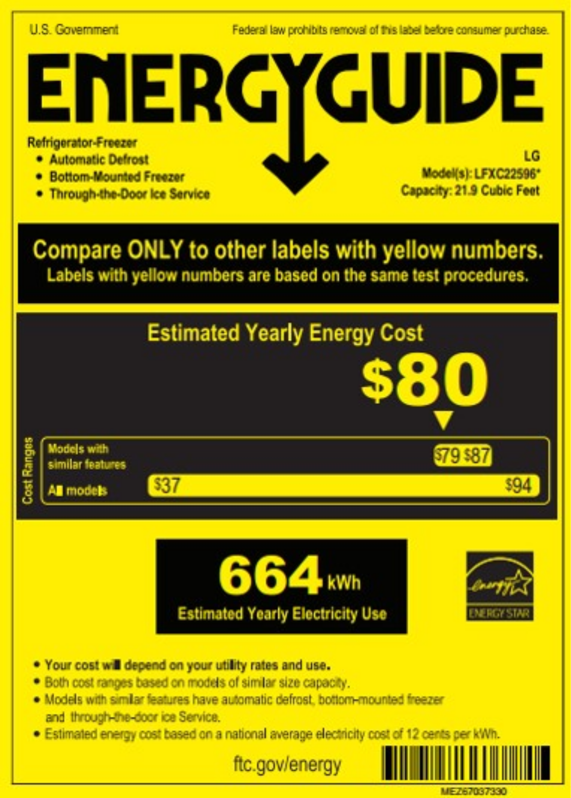 LG LGRERADWMW5463, LGRECTWODWRH629 Energy manual