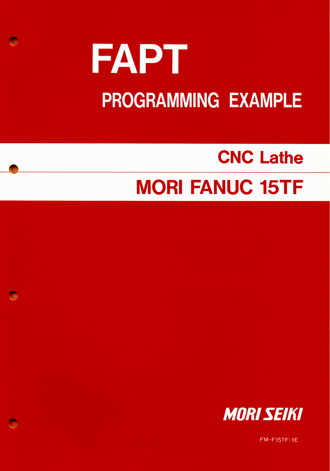 mori seiki FANUC 15TF User Manual