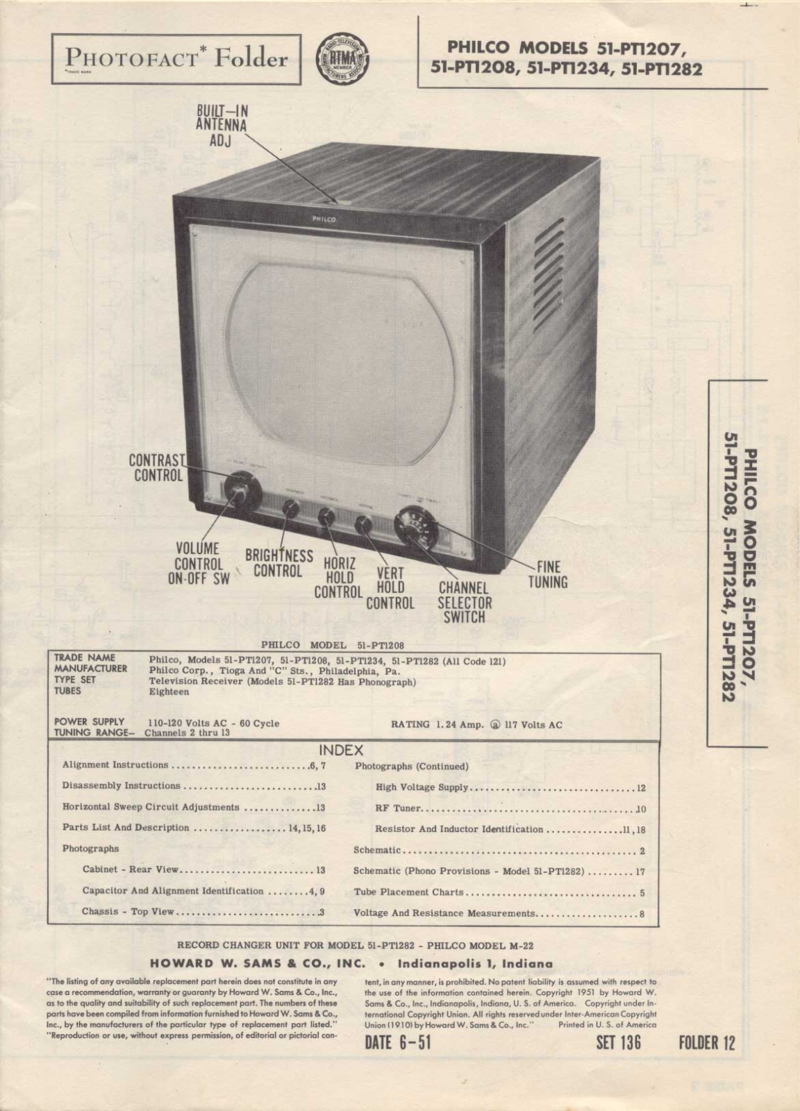 Philco 51 pt 1207 schematic