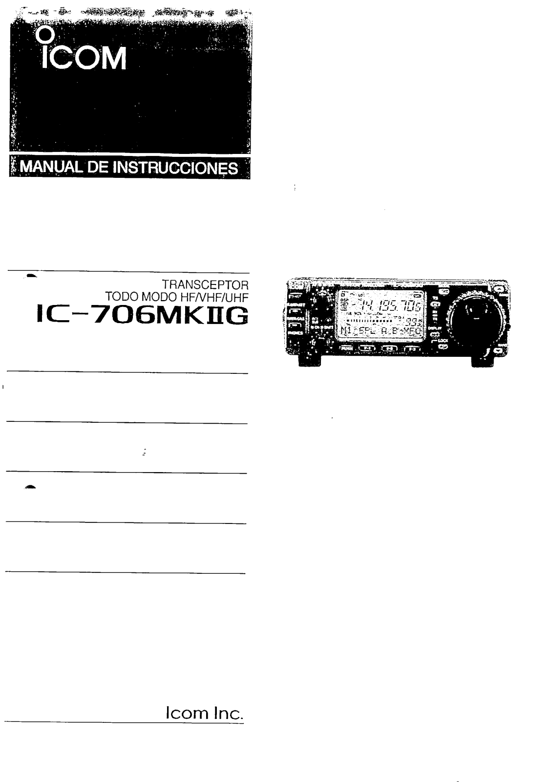 Icom IC-706MKIIG User Manual