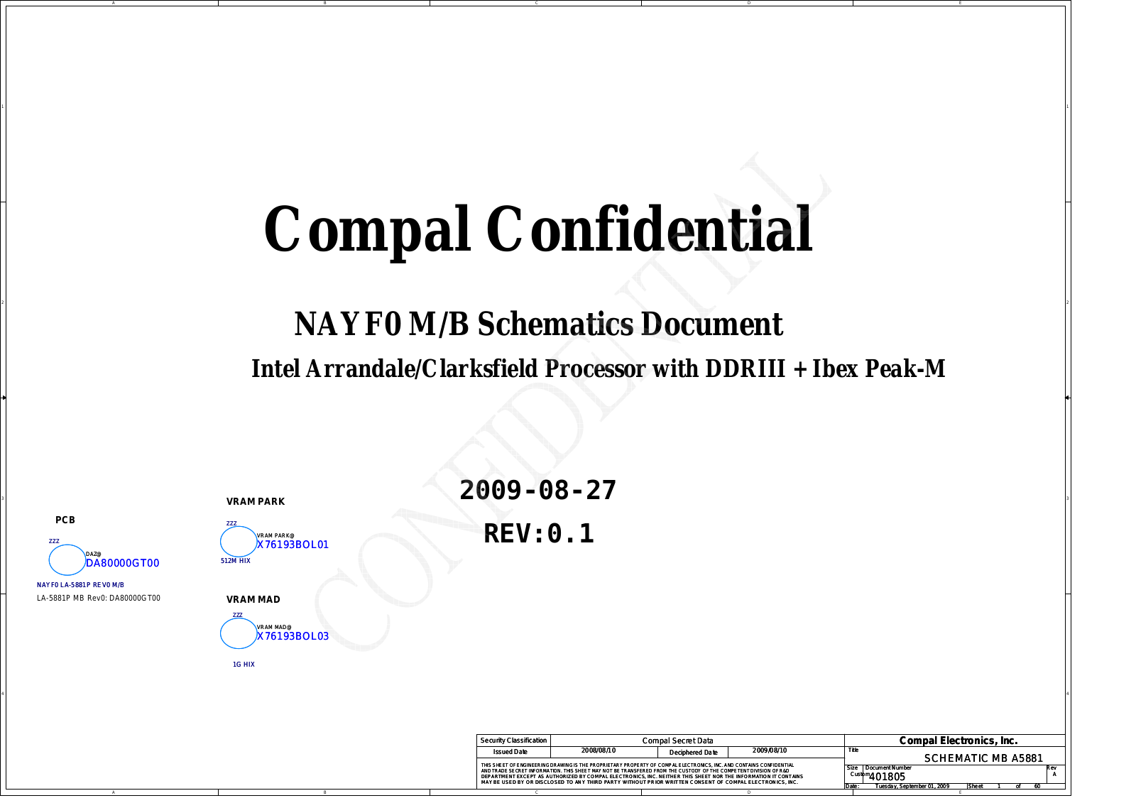 Gateway LA-5881P, NV79, NV7915U, NV7928U, EasyNote LJ75 Schematic