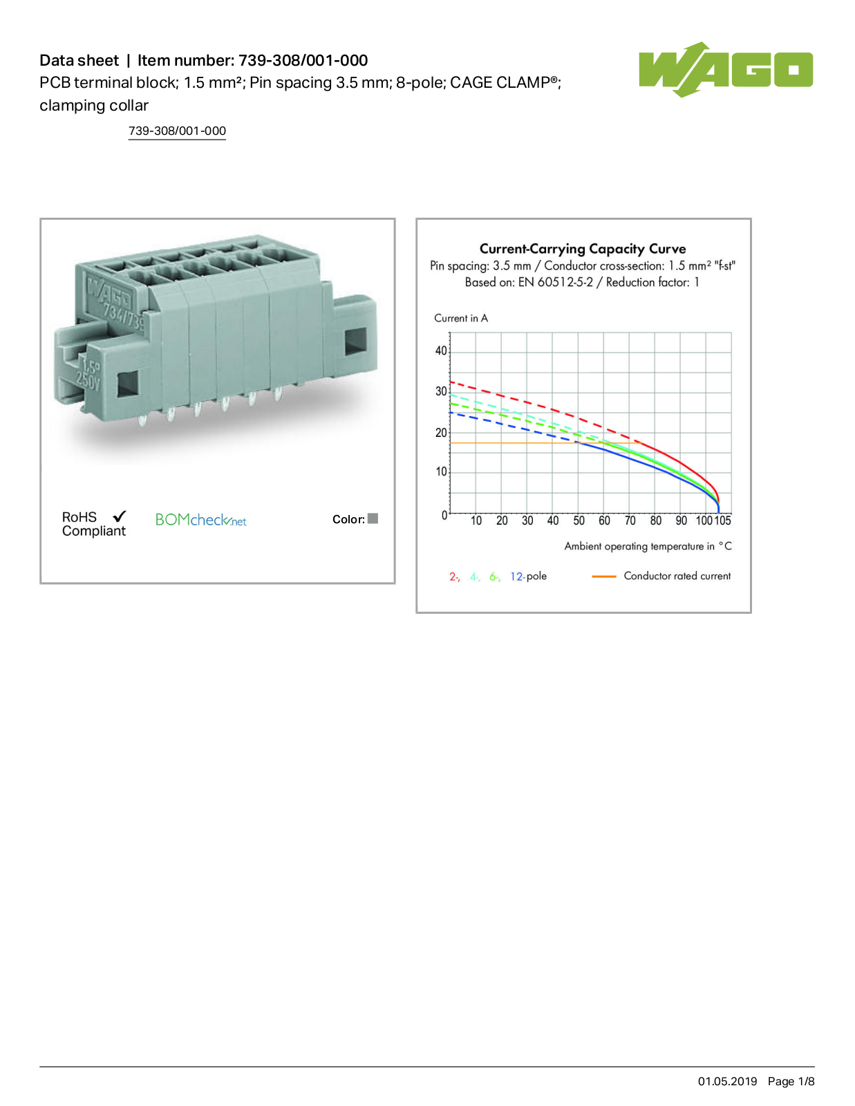 Wago 739-308/001-000 Data Sheet