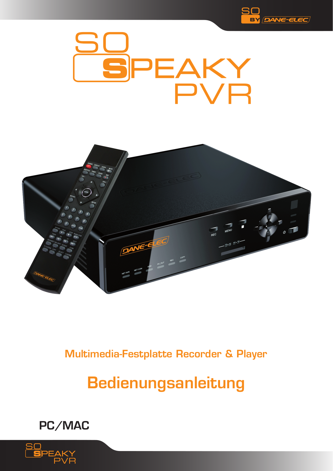 Dane-elec SO SPEAKY PVR User Manual