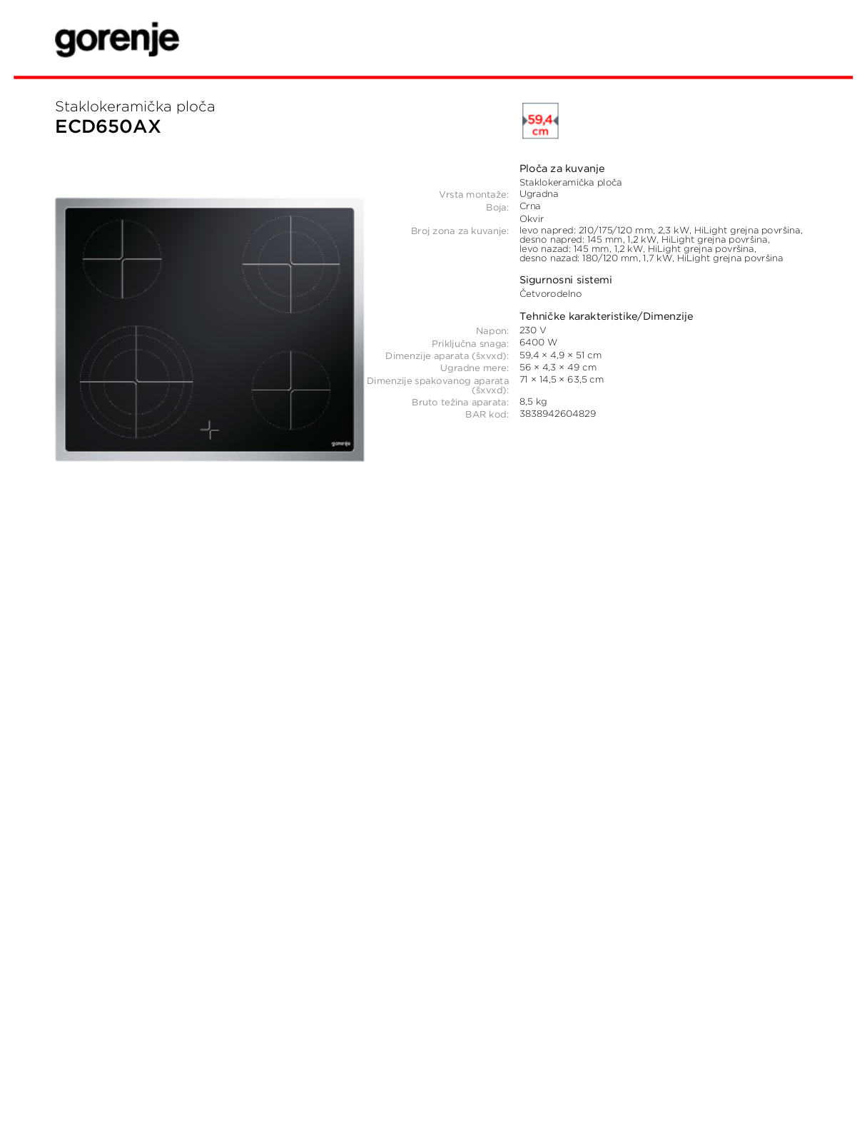 Gorenje ECD650AX BROCHURE