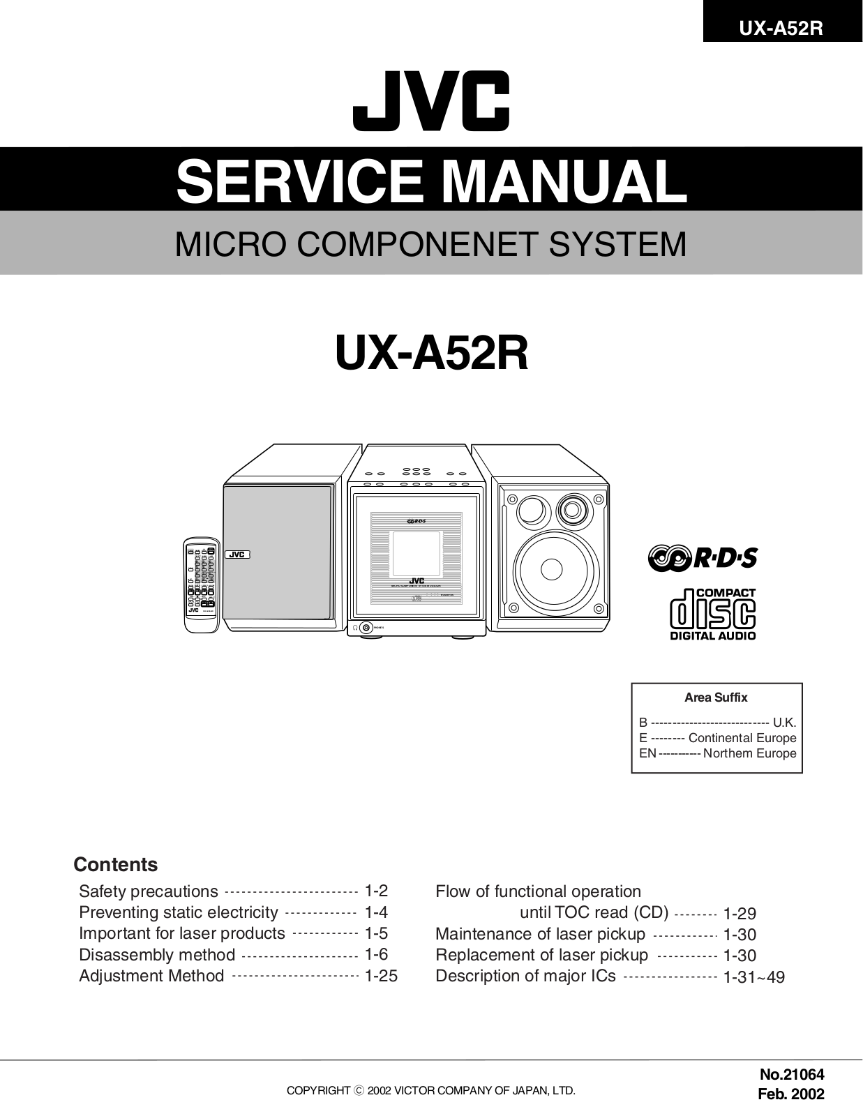 JVC UXA-52-R Service manual