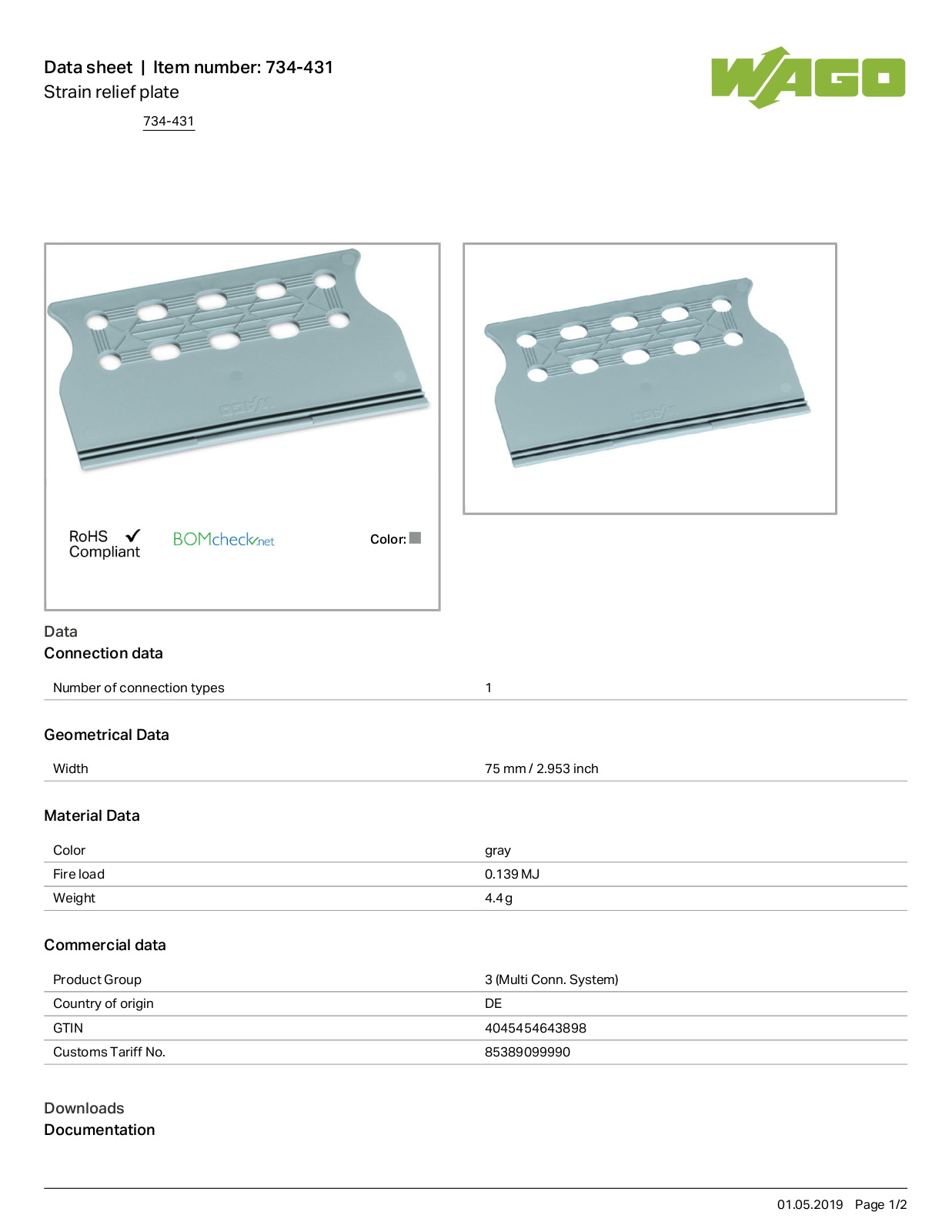 Wago 734-431 Data Sheet