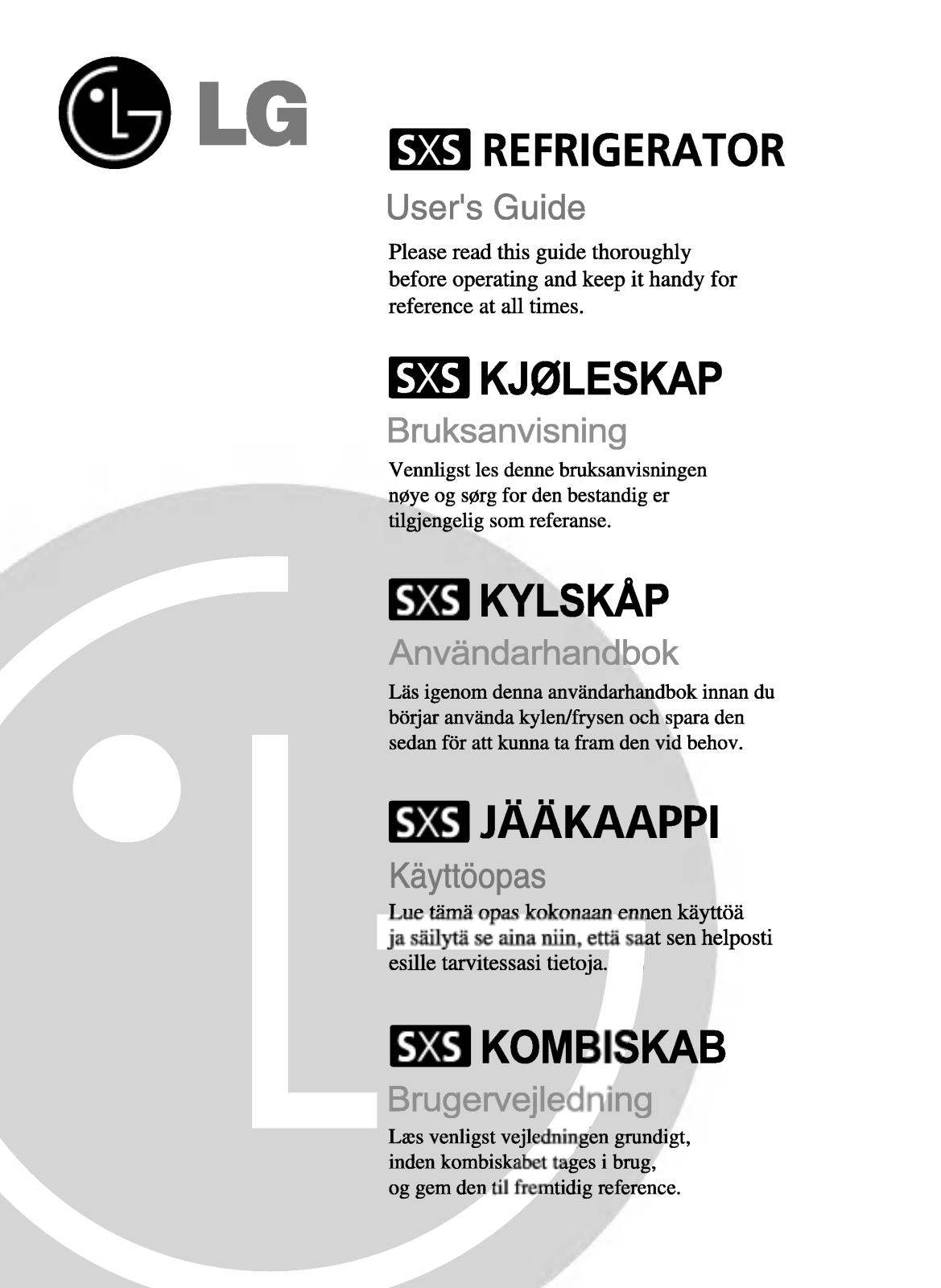 LG GR-L217PABA User manual