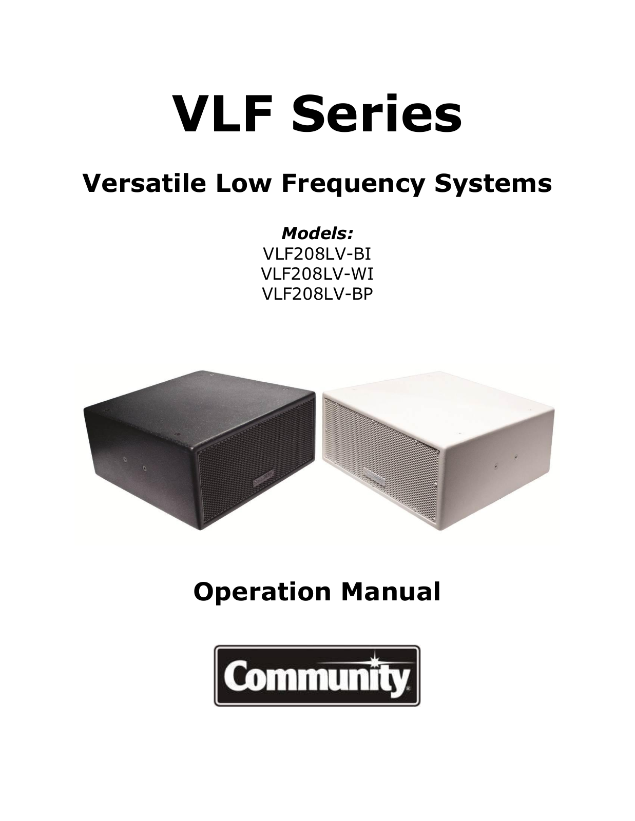 Community VLF208LV-BI Users Manual