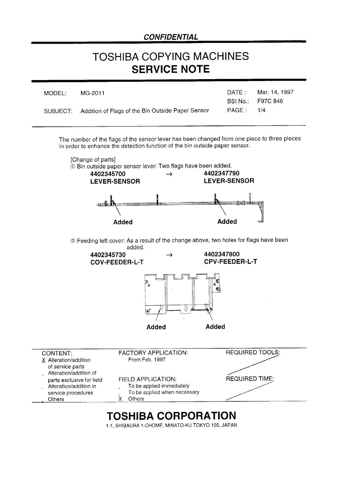 Toshiba f97c846 Service Note