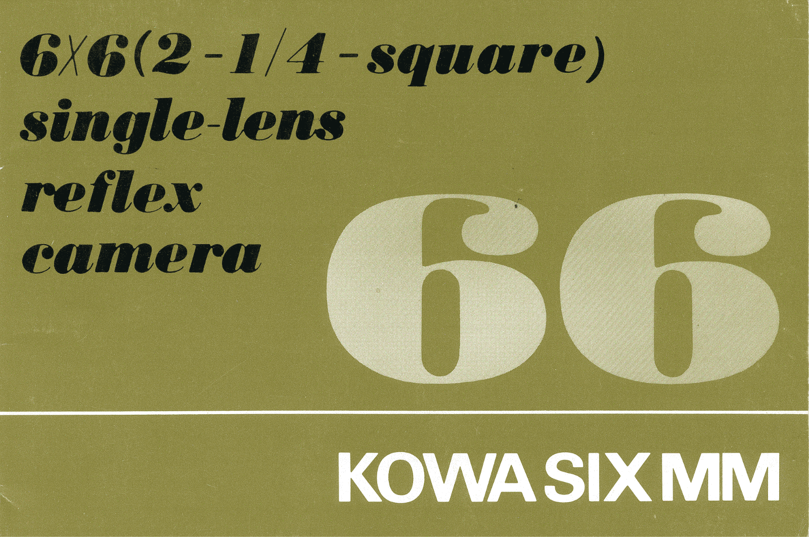 Kowa Six MM Operating Instructions