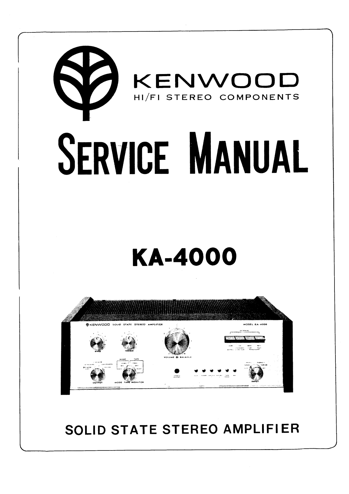 Kenwood KA-4000 Service manual