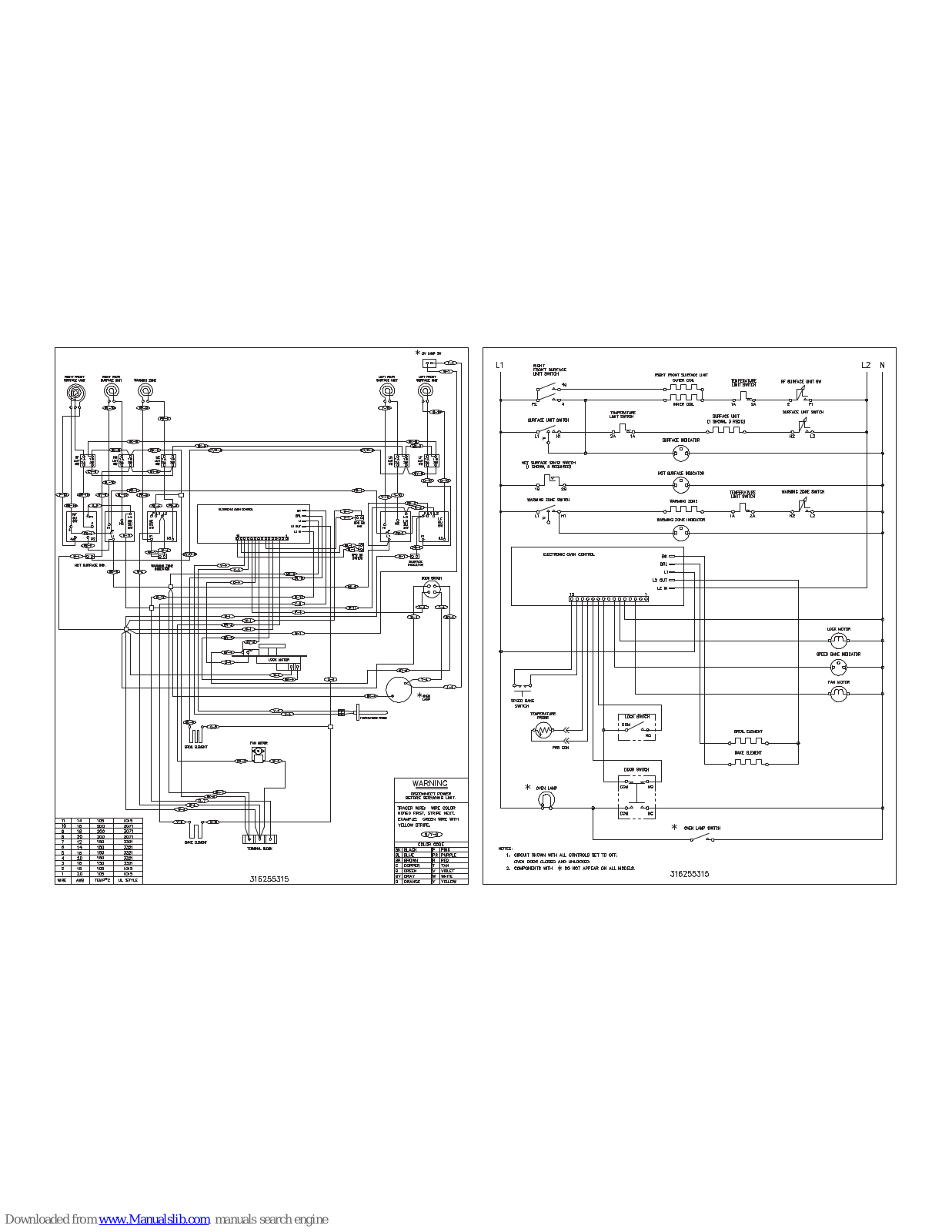 Frigidaire FEFL77ASH Wiring Diagram