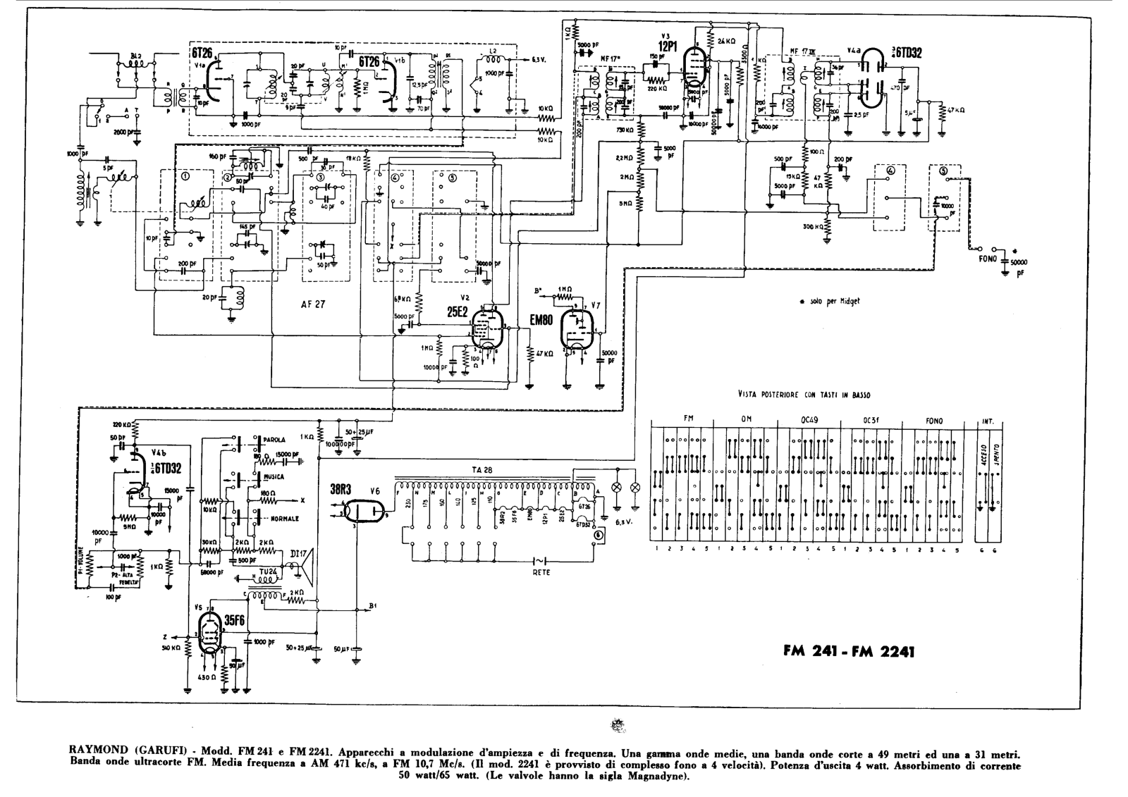 Raymond fm241, fm2241 schematic