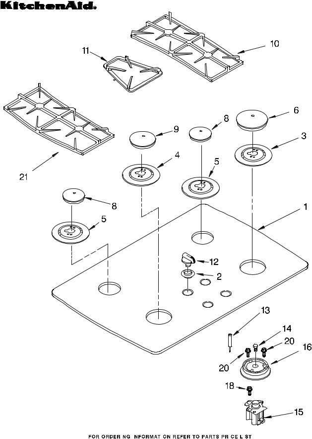 KitchenAid KGCC505HWH1 Parts List