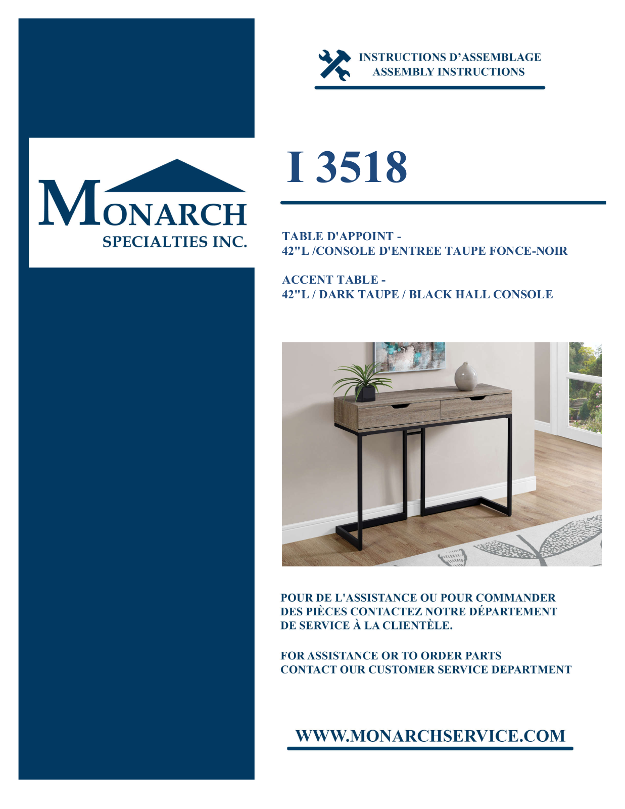 Monarch I3518 Assembly Guide - ManualMachine.com