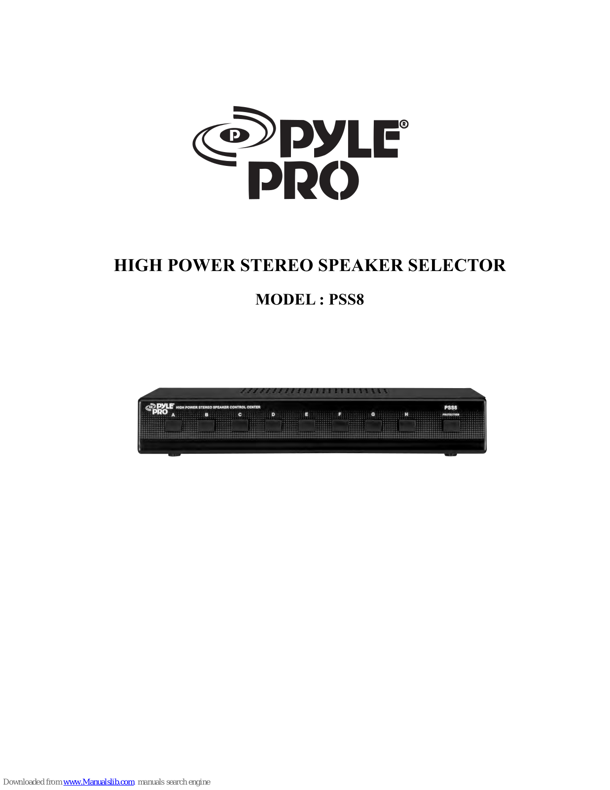 Pyle Pro PSS8 User Manual