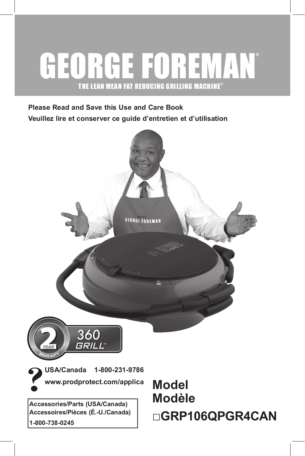 George Foreman GRP106QPGR4CAN User Manual