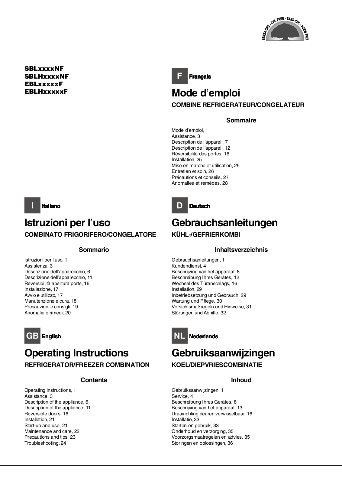 HOTPOINT EBLH 18323 F User Manual