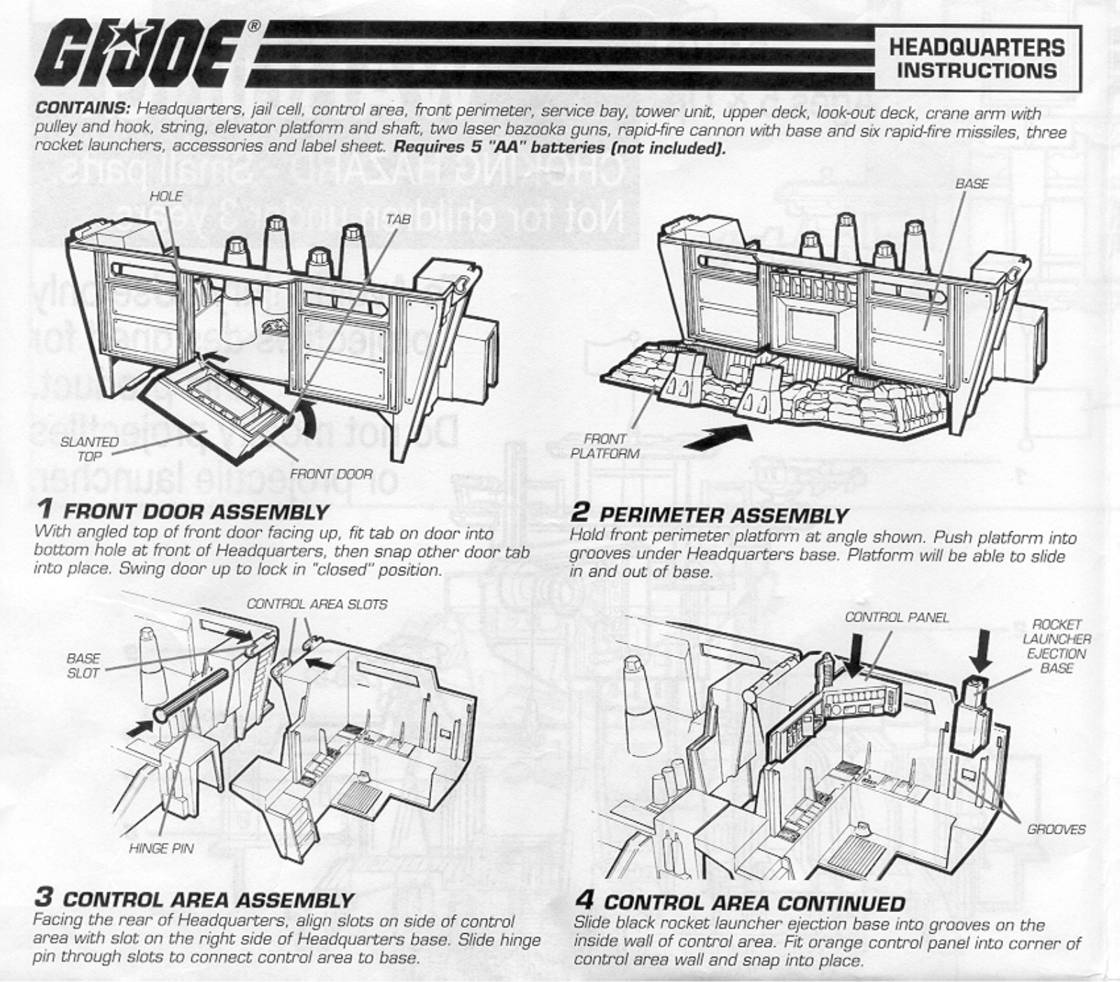 HASBRO GI Joe Headquarters User Manual