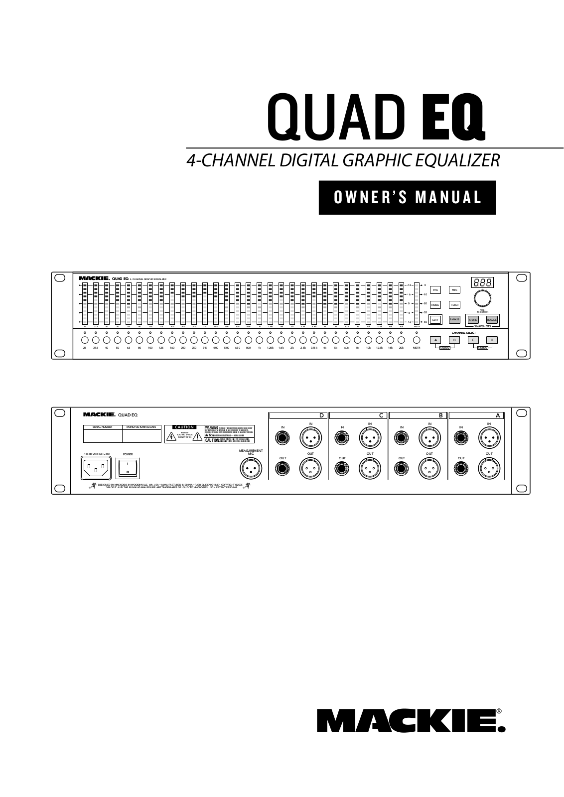 MACKIE QUAD EQ User Manual