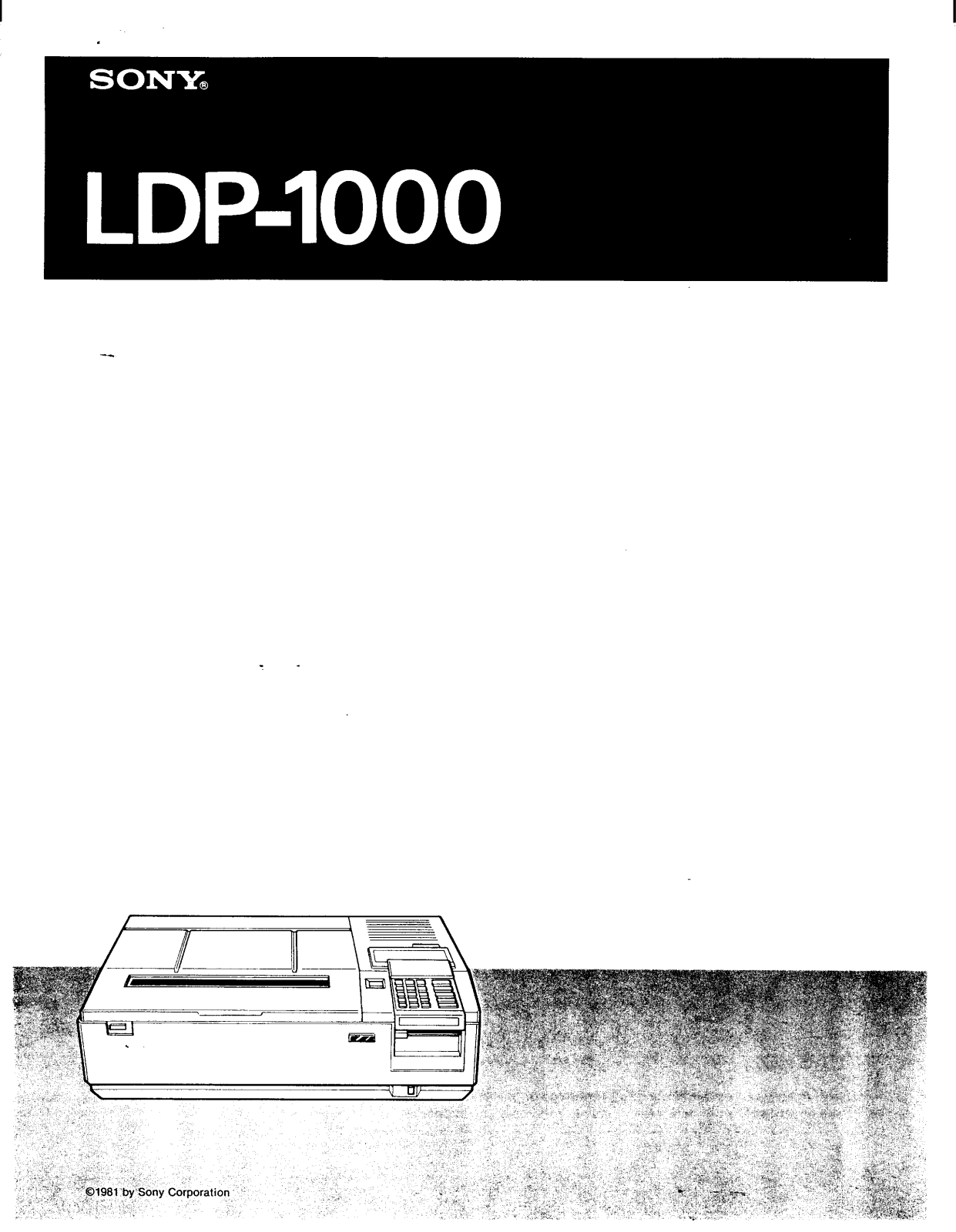 Sony LDP1000 Operating Instructions
