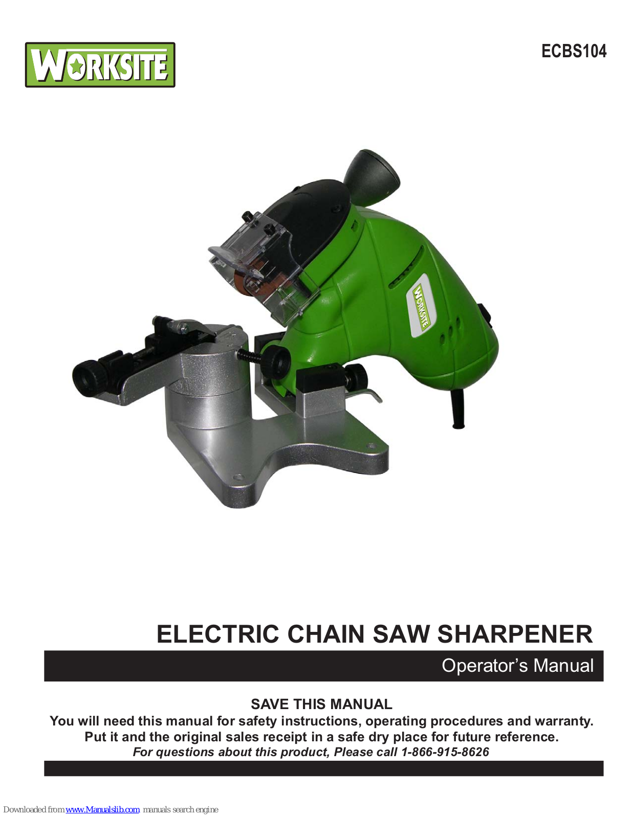 Worksite ECBS104 Operator's Manual - ManualMachine.com