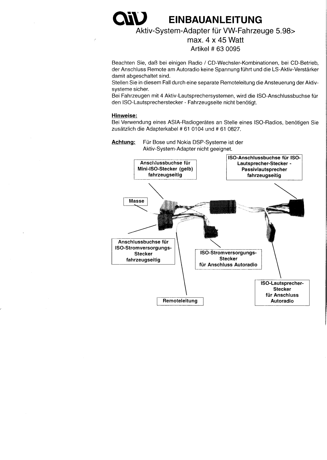 AIV 630095 User manual - ManualMachine.com