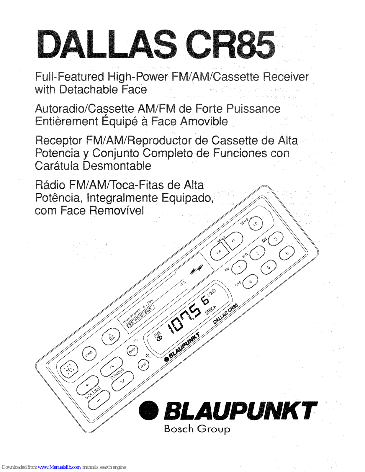 Blaupunkt Dallas CR85 Owner's Record