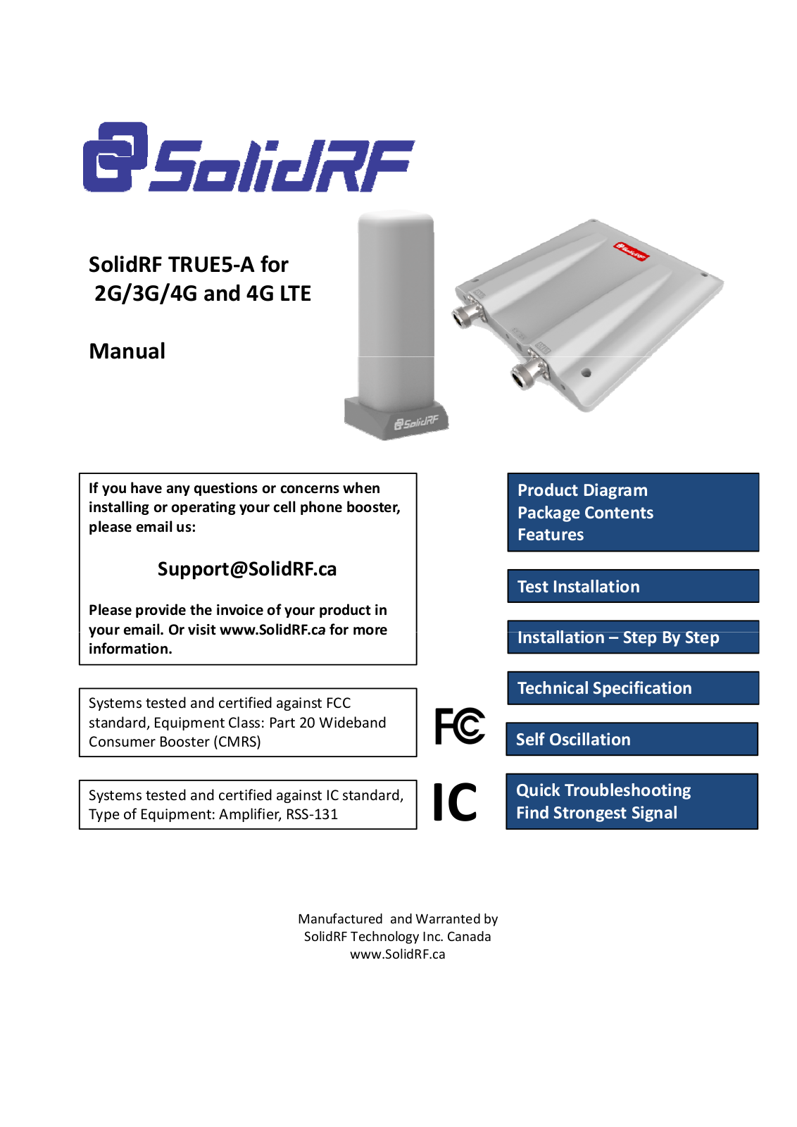 ShenZhen SolidRF Communications SR75702001 User Manual