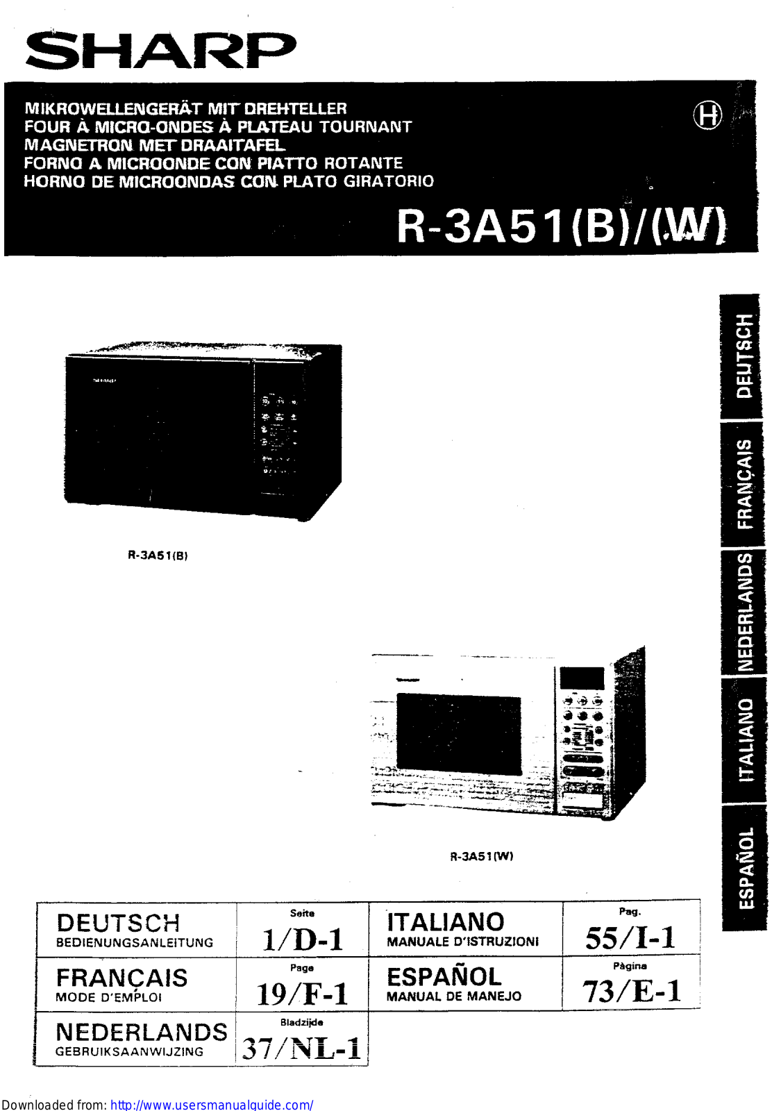 SHARP R-3A51 User Manual