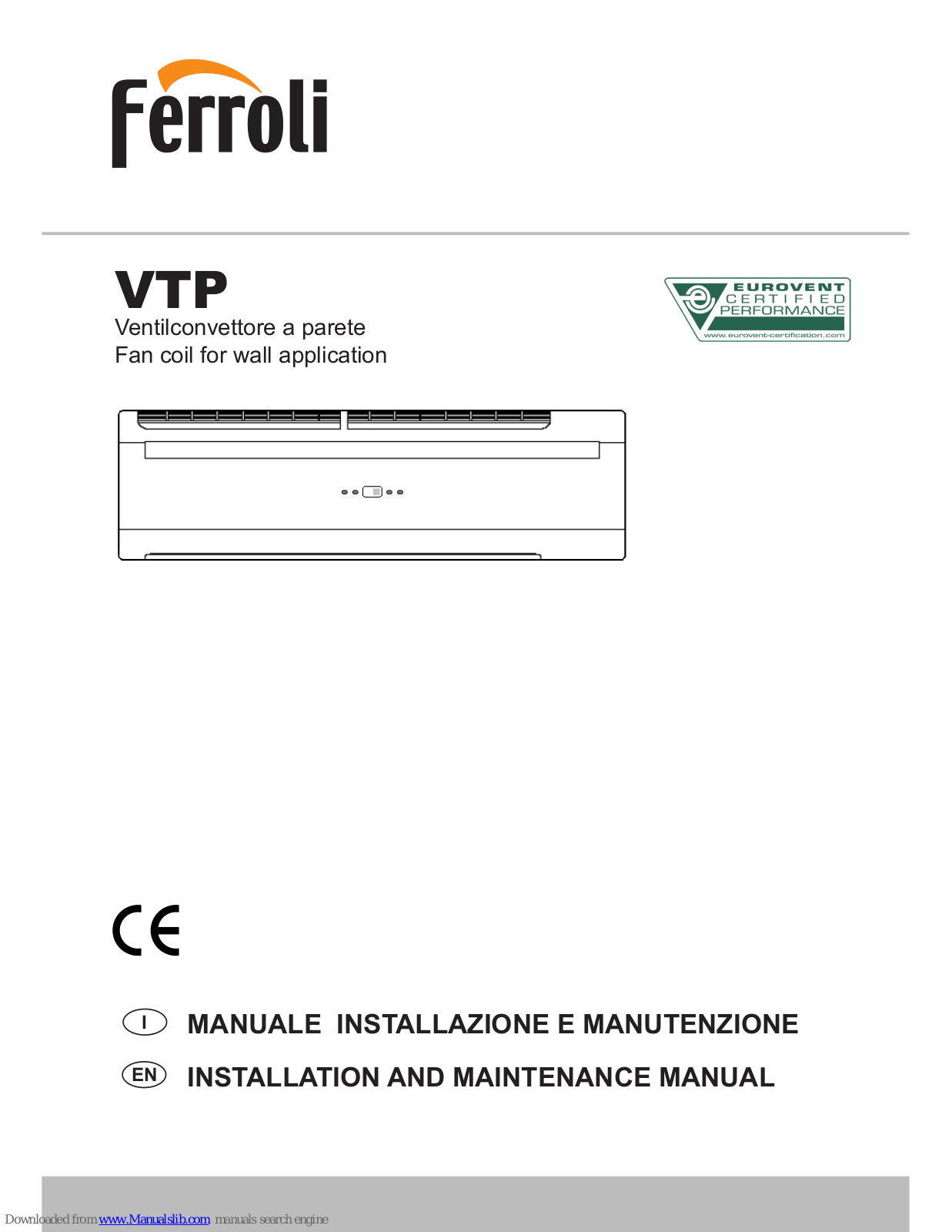 Ferroli VTP 15, VTP 35, VTP 25, VTP 45 Installation Manual