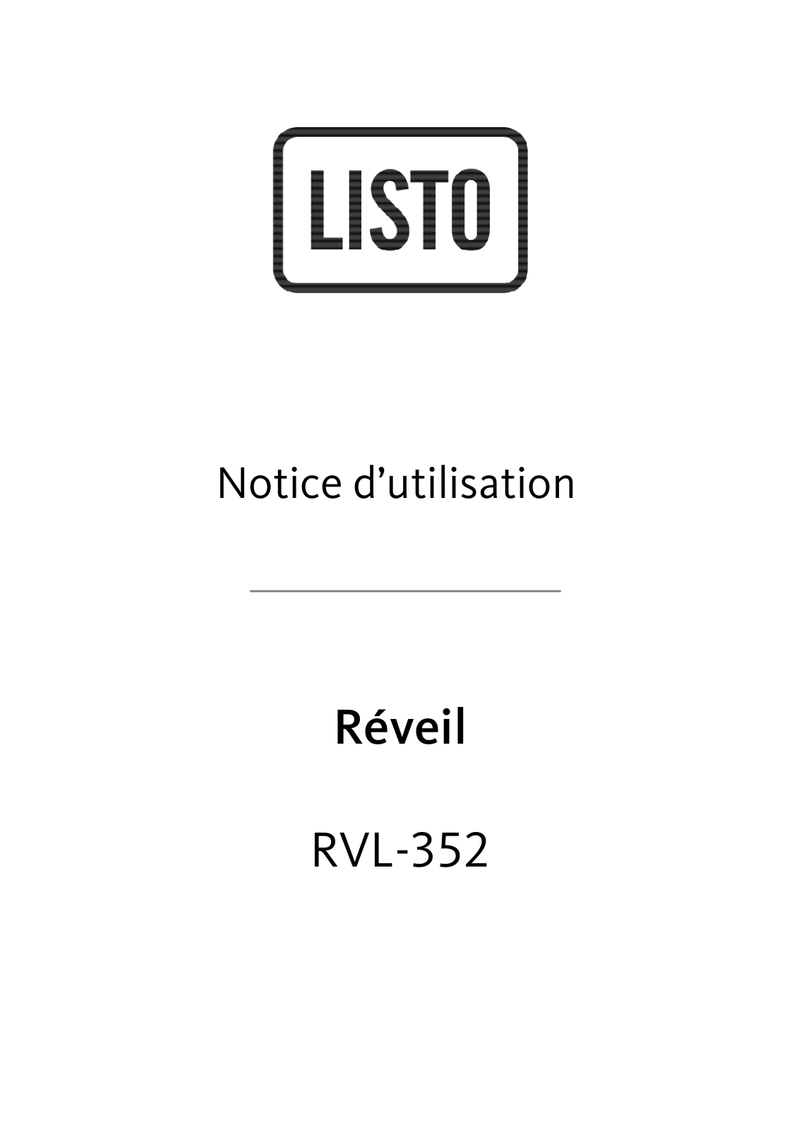 LISTO RVL-352 User Manual