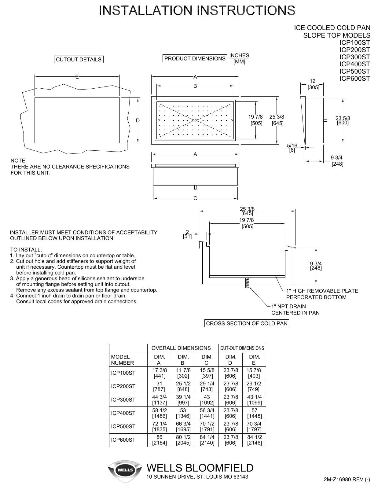 Wells ICP-100ST Installation  Manual