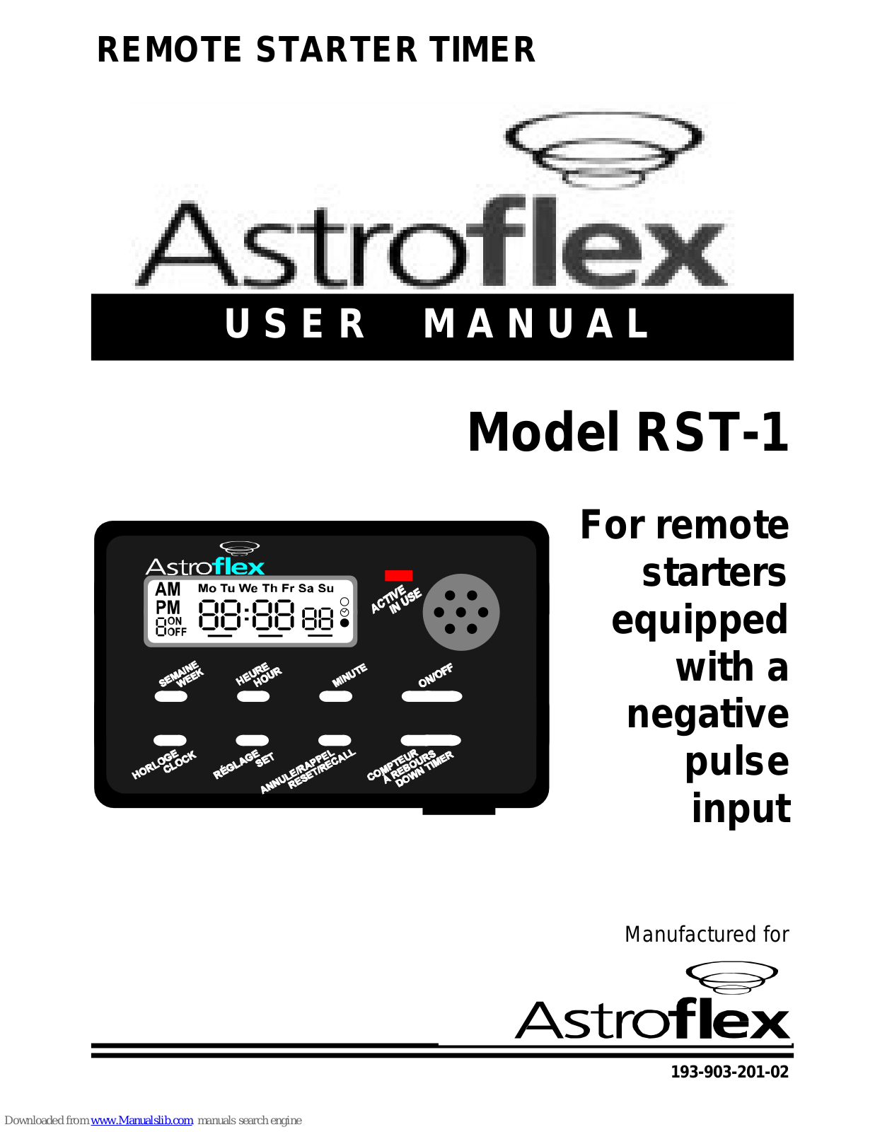 Astroflex RST-1 User Manual