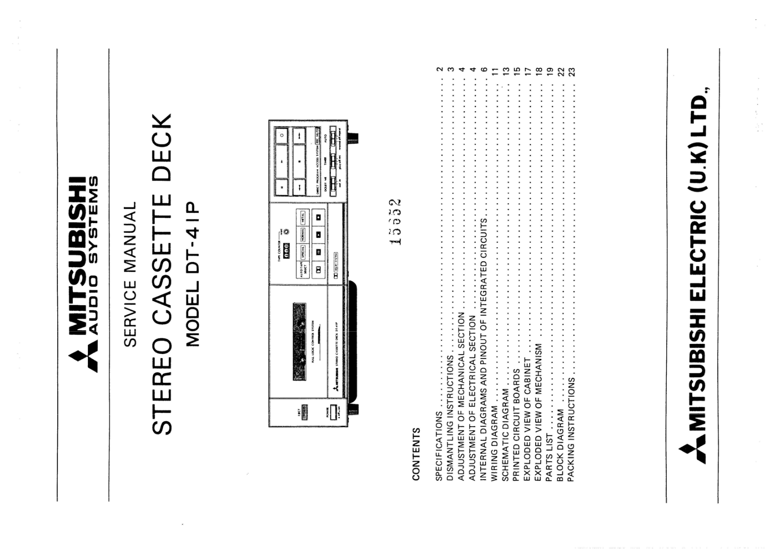 Mitsubishi DA-P10 Service Manual