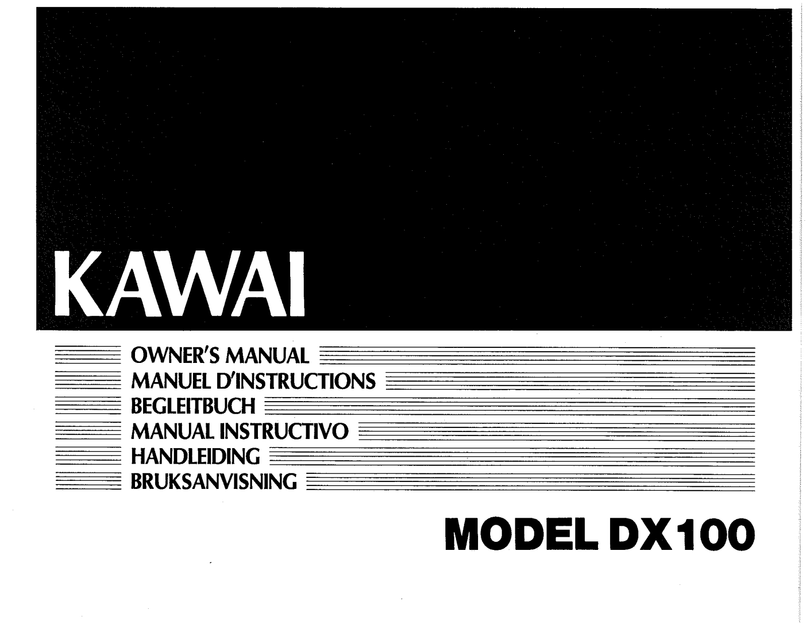 KAWAI DX100 User Manual