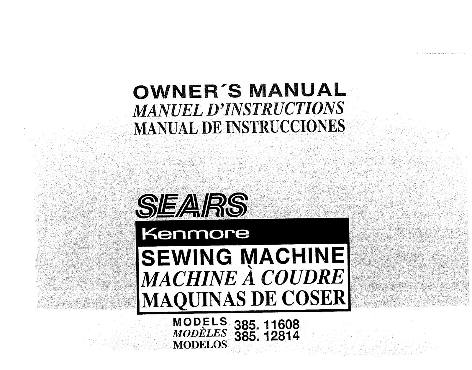 Sears 385.12814, 385.11608 User Manual