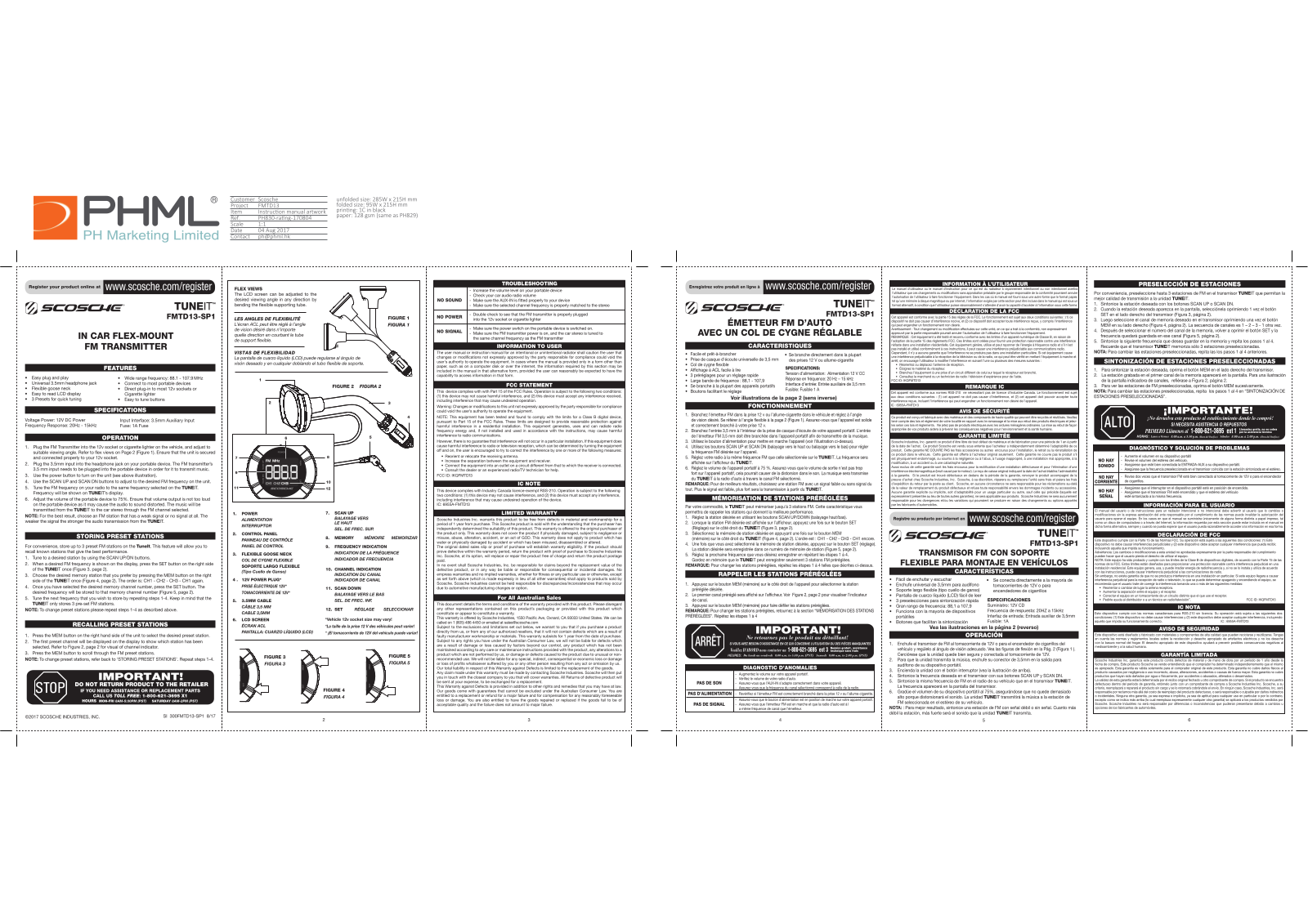 Scosche FMTD13 User Manual