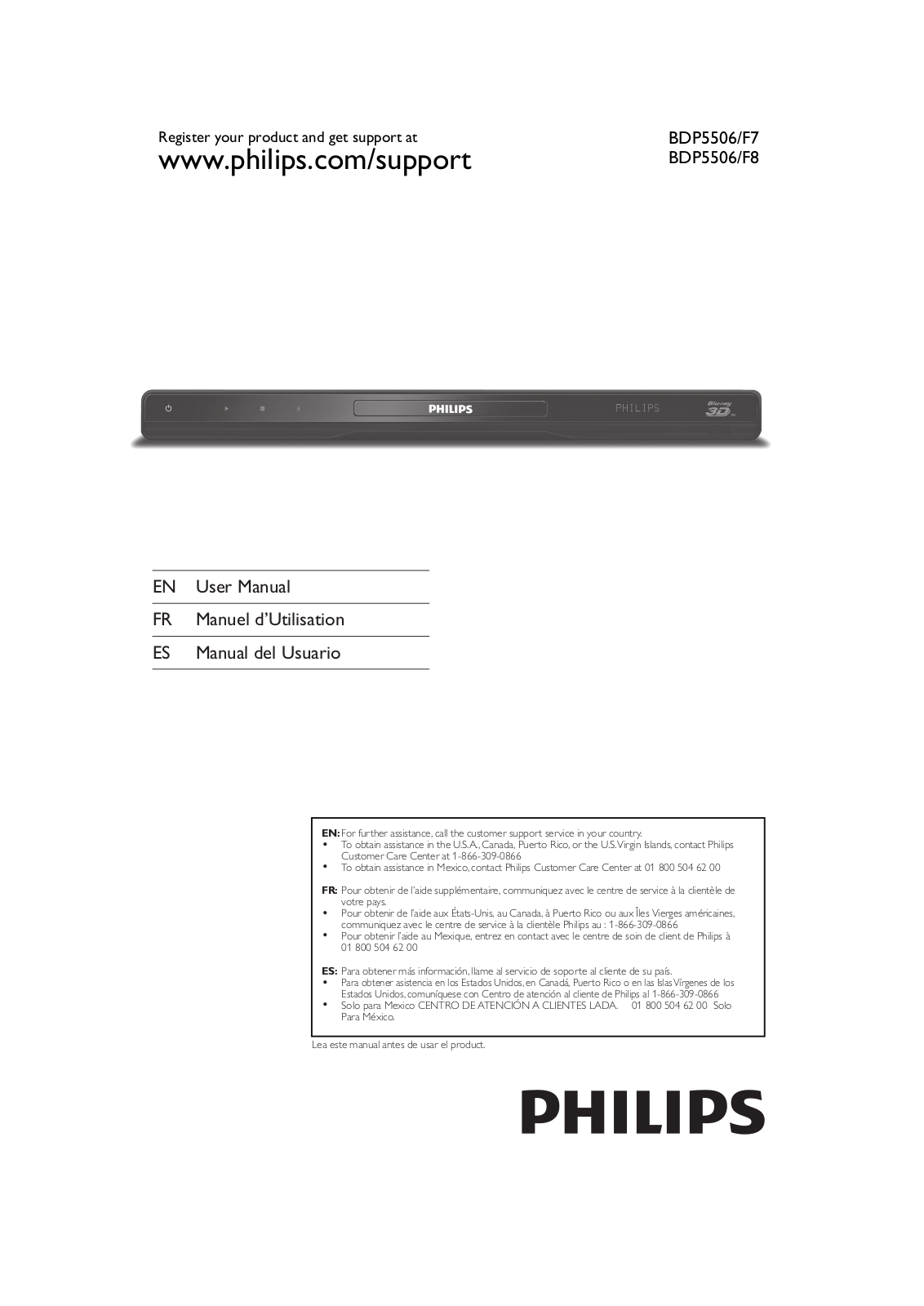 PHILIPS BDP5506 User Manual