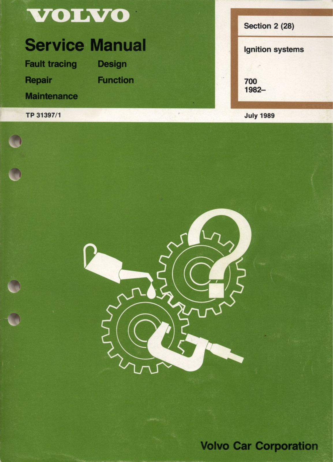 Volvo 740 1984-1985 User Manual