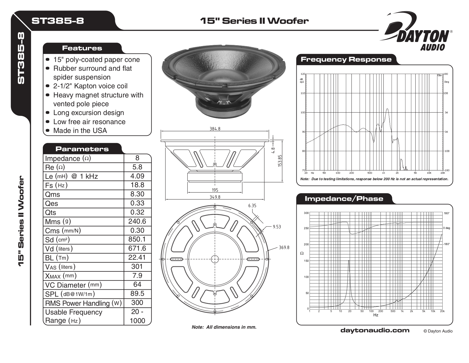 Dayton ST385-8 User Manual