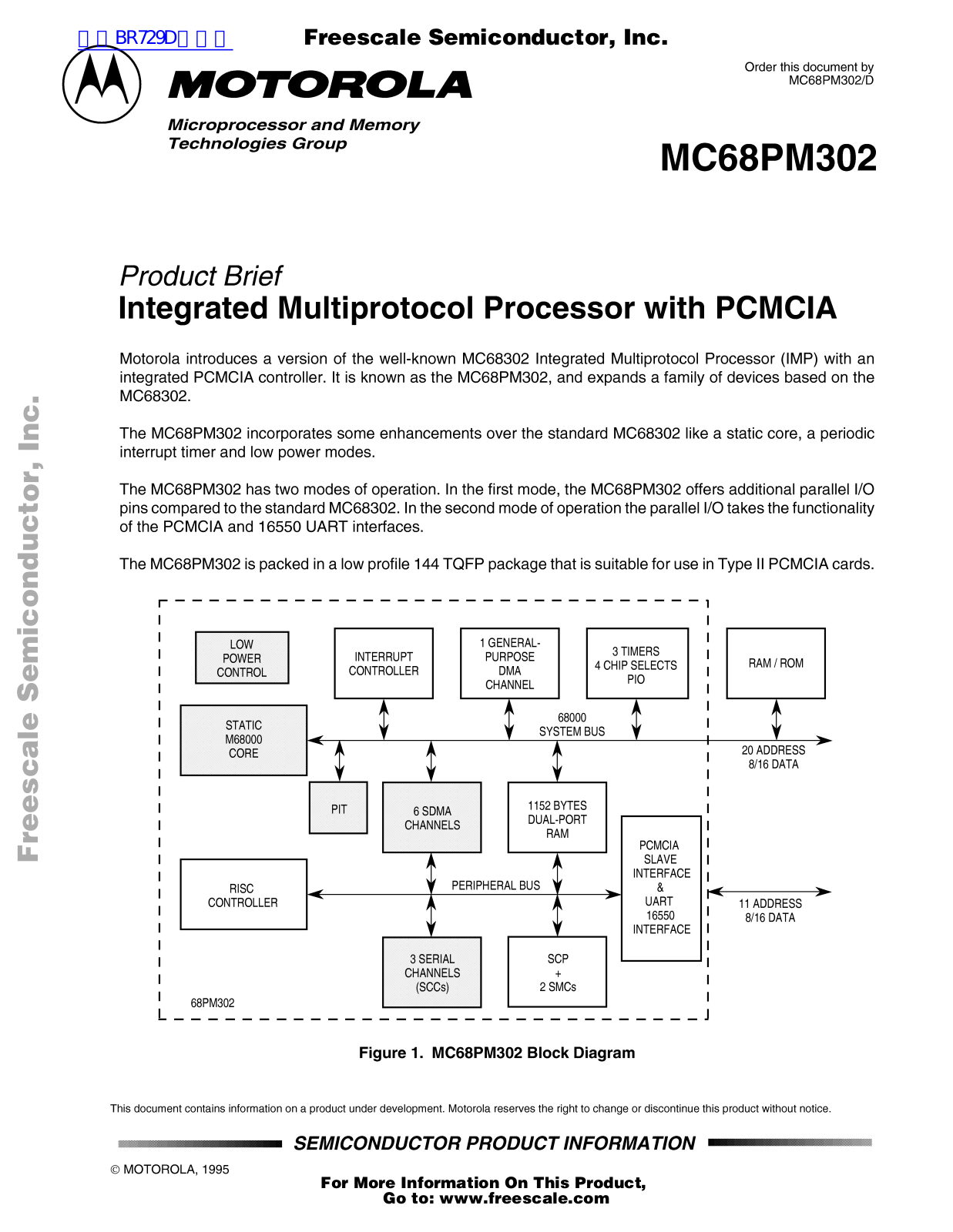 MOTOROLA MC68MP302 User Guide