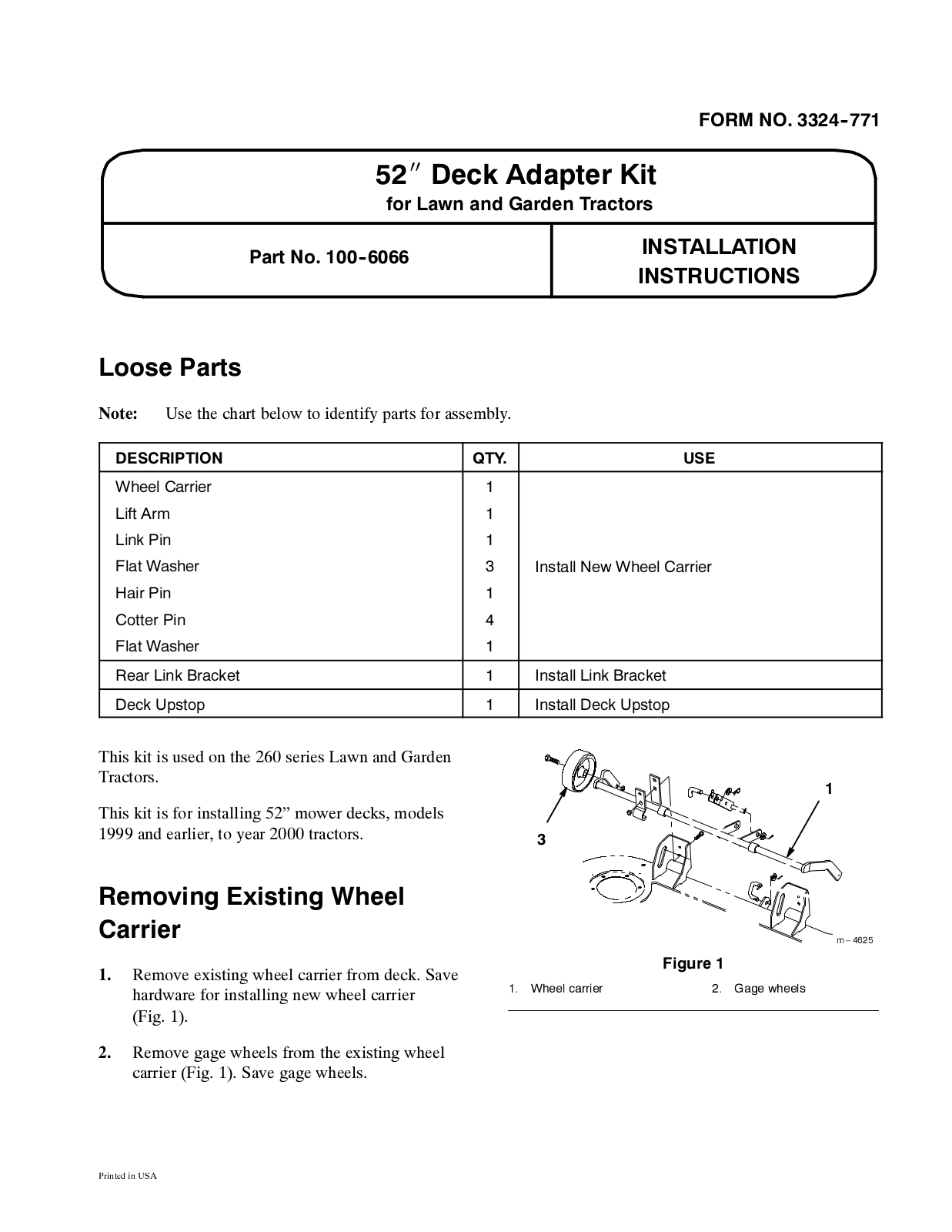 Toro 100-6066 Installation Instructions