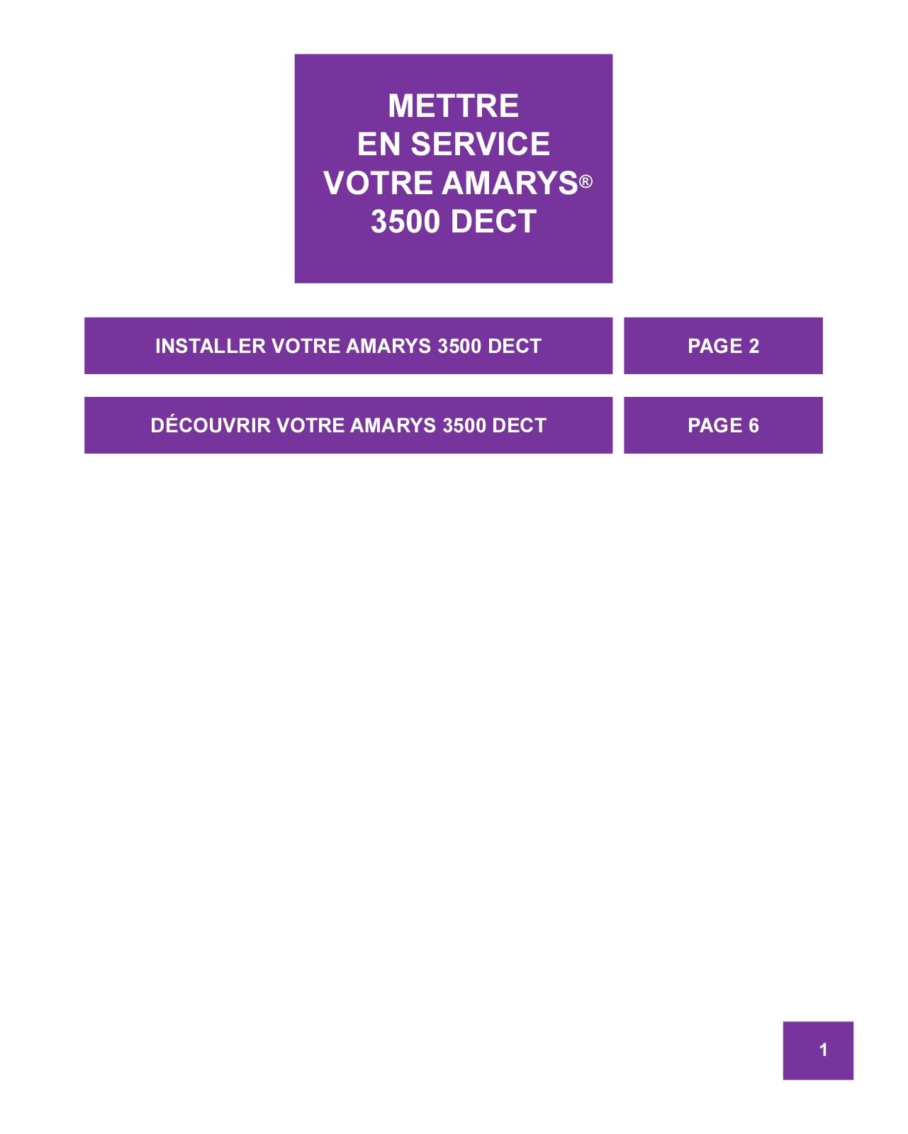 FRANCE TELECOM AMARYS 3500 DECT User Manual