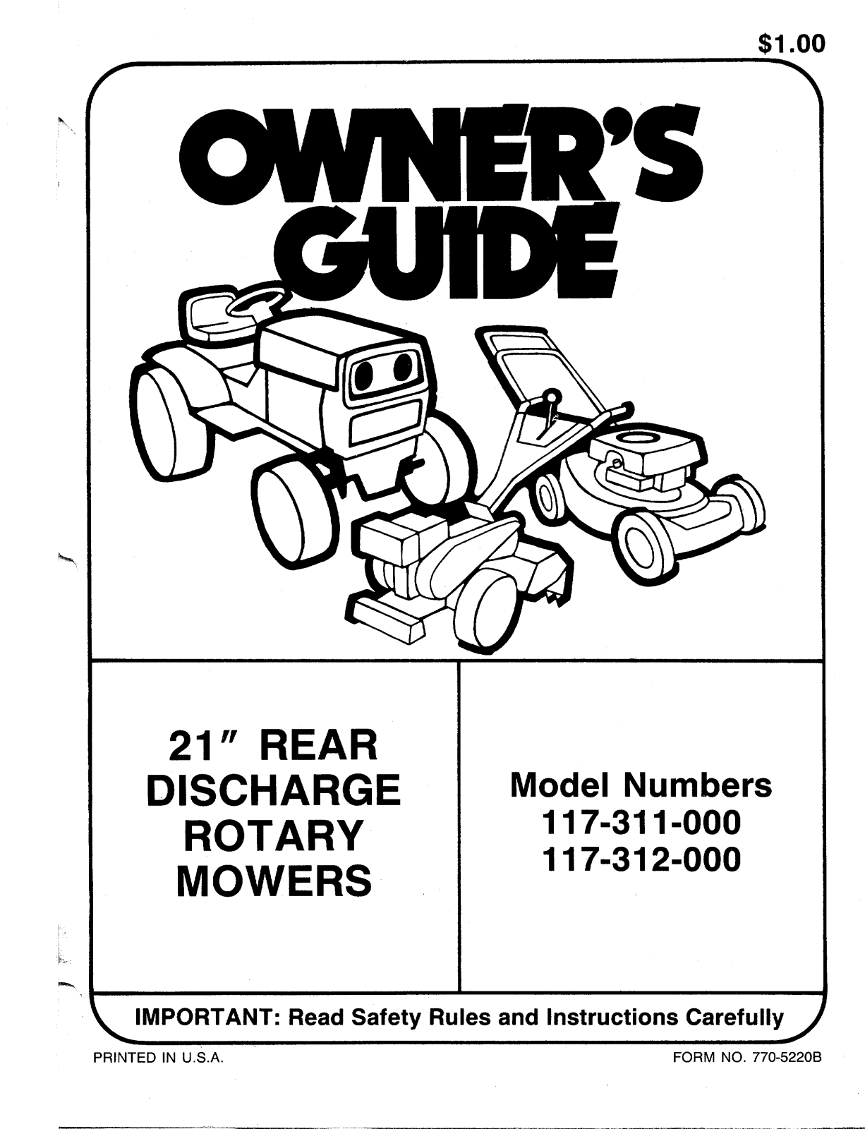 MTD 117-312-000, 117-311-000 User Manual