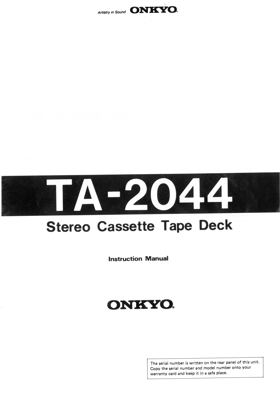 Onkyo TA-2044 Instruction Manual