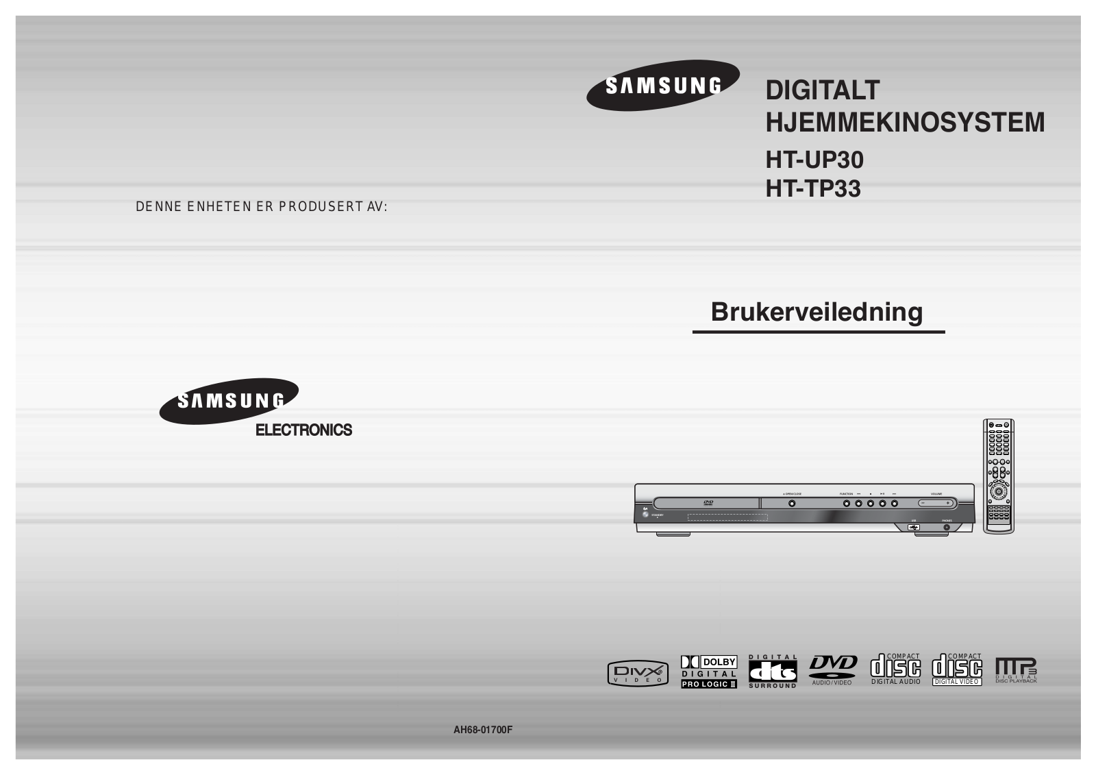 Samsung HT-UP30, HT-TP33R, HT-TP33 User Manual