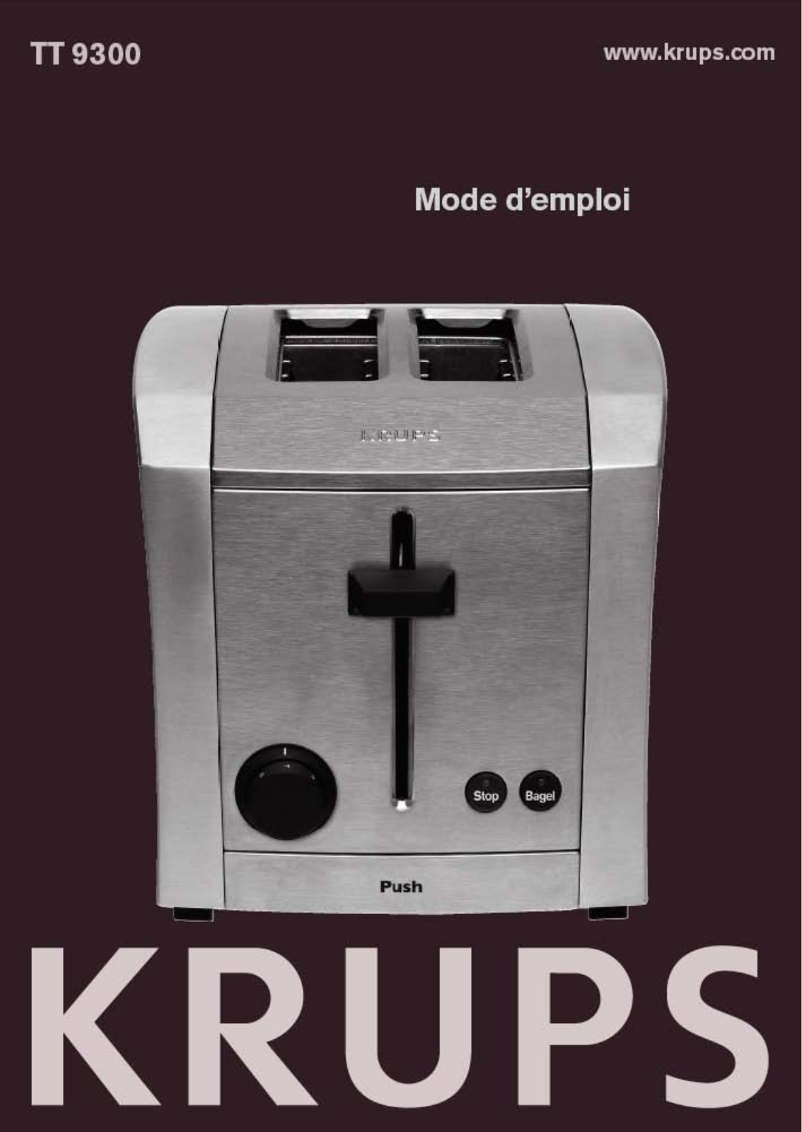 KRUPS TT930030 User Manual