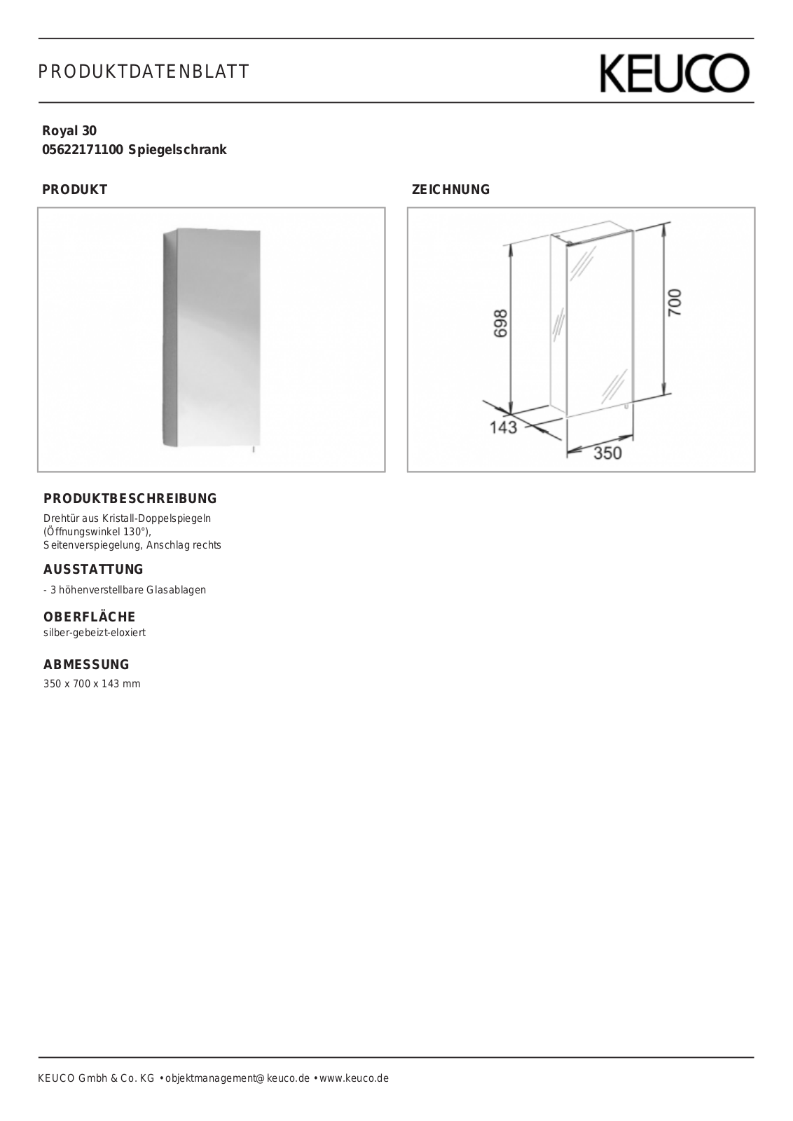 Keuco 05622171100 Service Manual