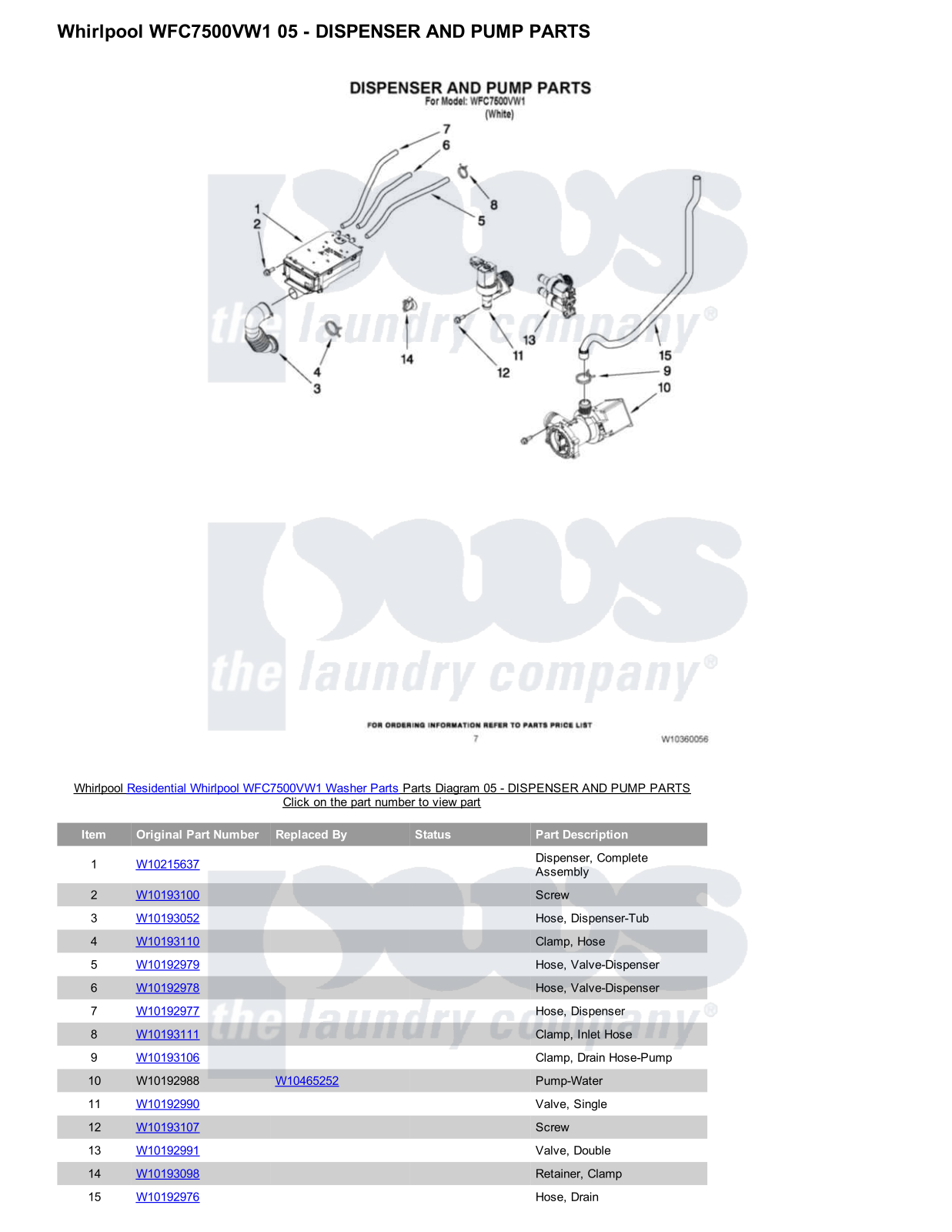 Whirlpool WFC7500VW1 Parts Diagram